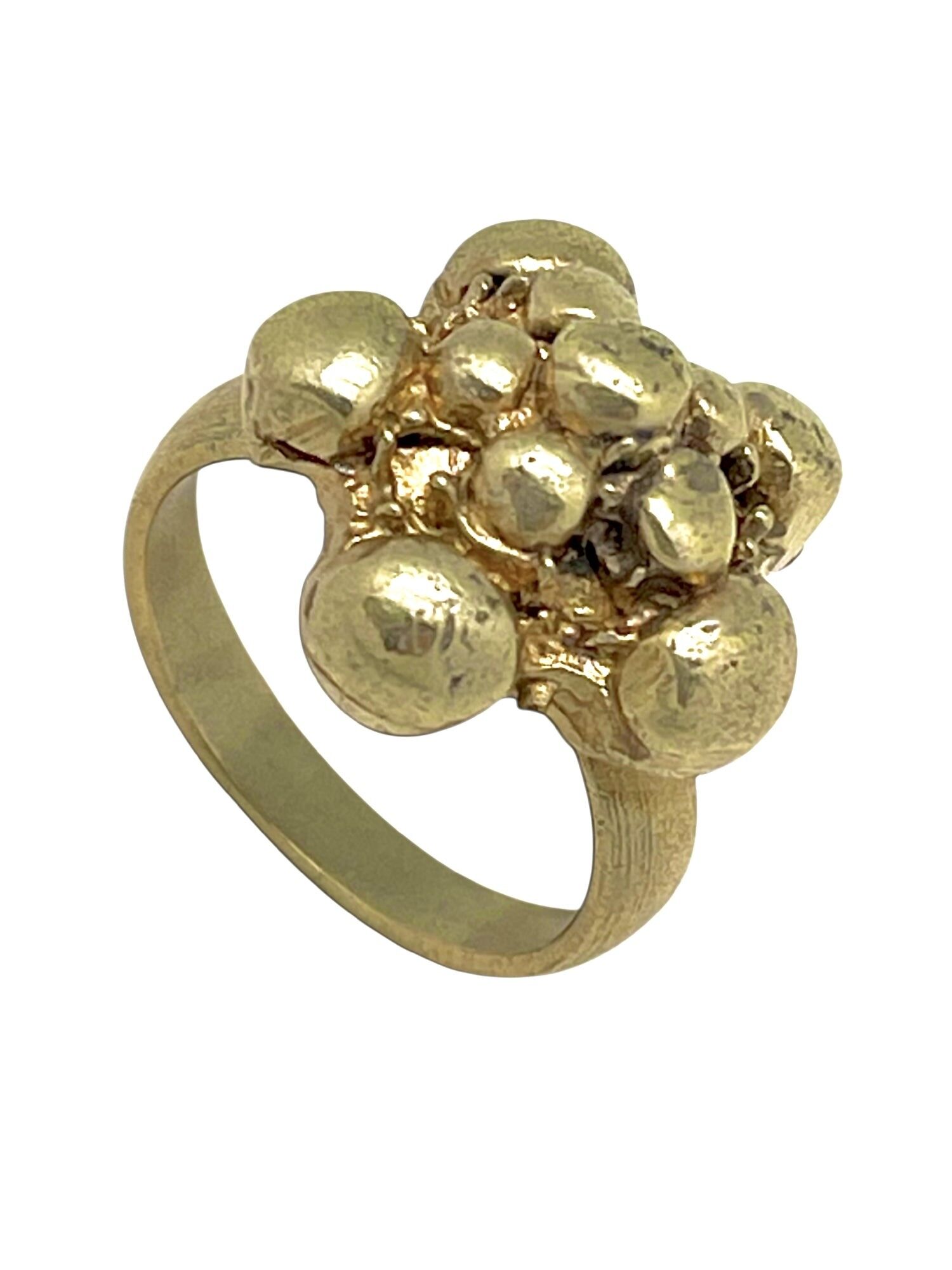 Anello Bubles Flower in ottone placcato oro
