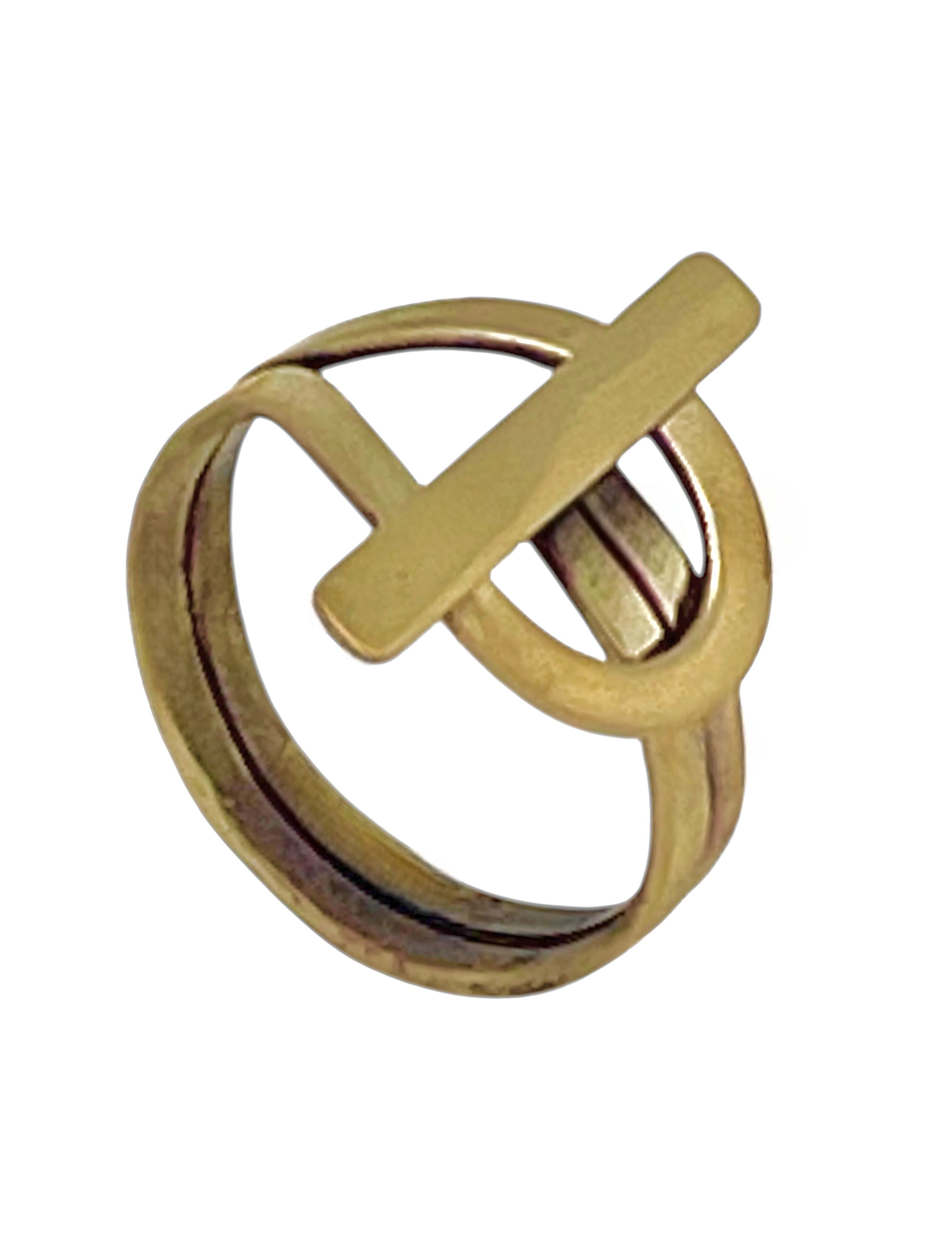 Anello con chiusura in ottone placcato oro_