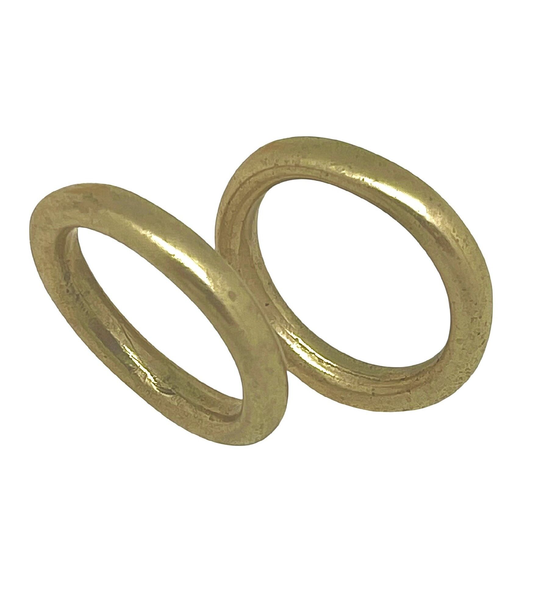 Pair of gold-plated zamak (brass) wedding rings