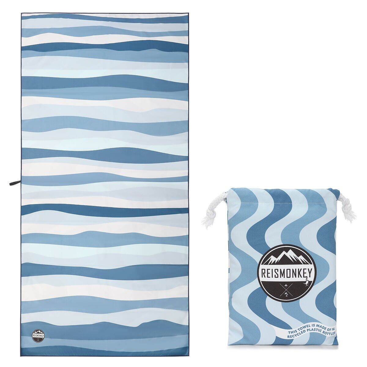 Quick-drying Microfiber Towel – 175cm - Lightweight and compact travel towel - Beach towel – Atlantic - Reismonkey