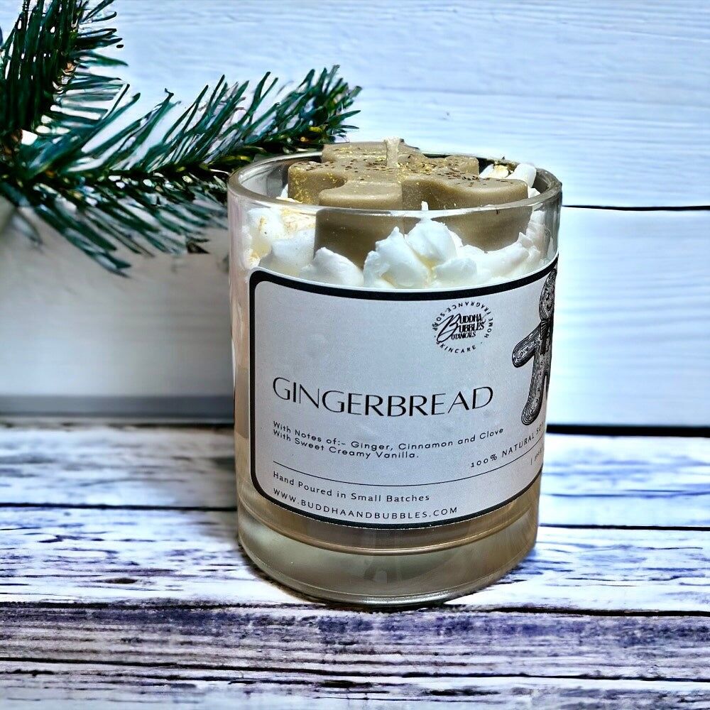 Vela de postre navideña de jengibre con duración de 45 horas