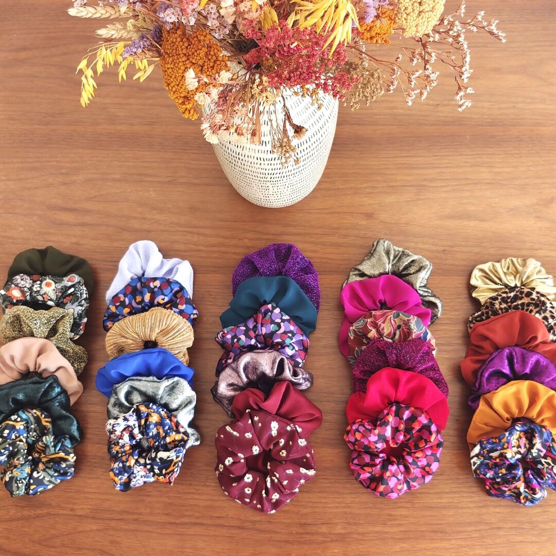 Confezione di elastici per capelli invernali di lusso / 2 elastici pregiati in omaggio 🎁 / selezione di stampe miste semplici e preziose