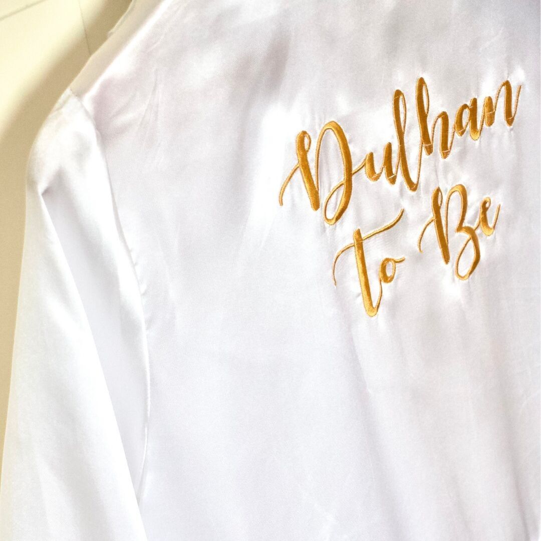 Robe longue en soie Dulhan To Be (longueur) - Blanc et or