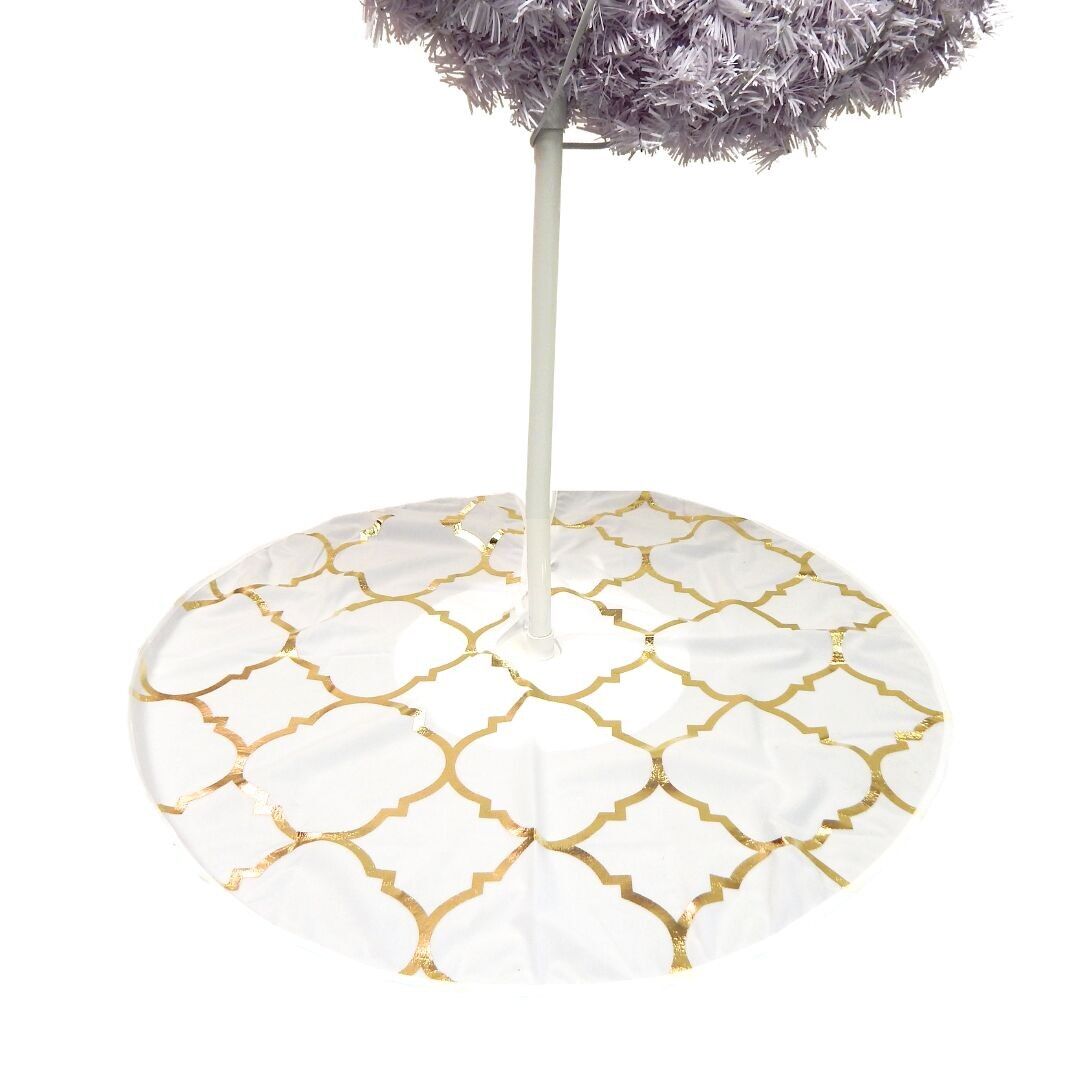 Jupe de sapin - Feuille blanche et dorée