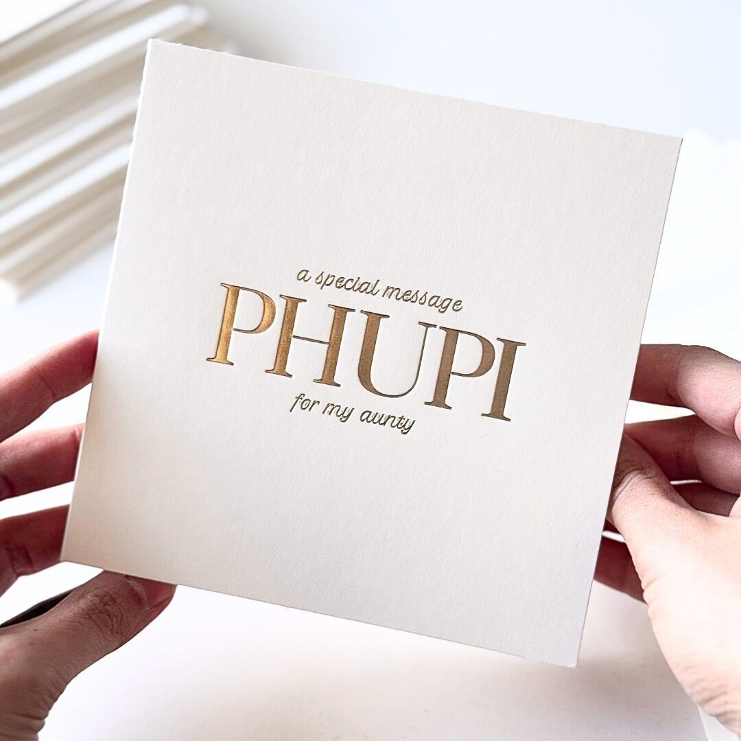 Carte de luxe avec message spécial - Phupi (tante)