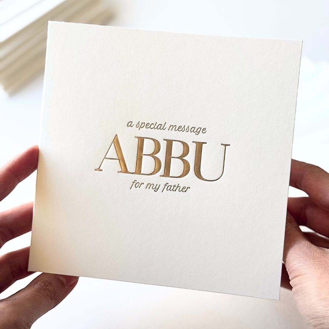 Carte de luxe avec message spécial - Abbu (Père)