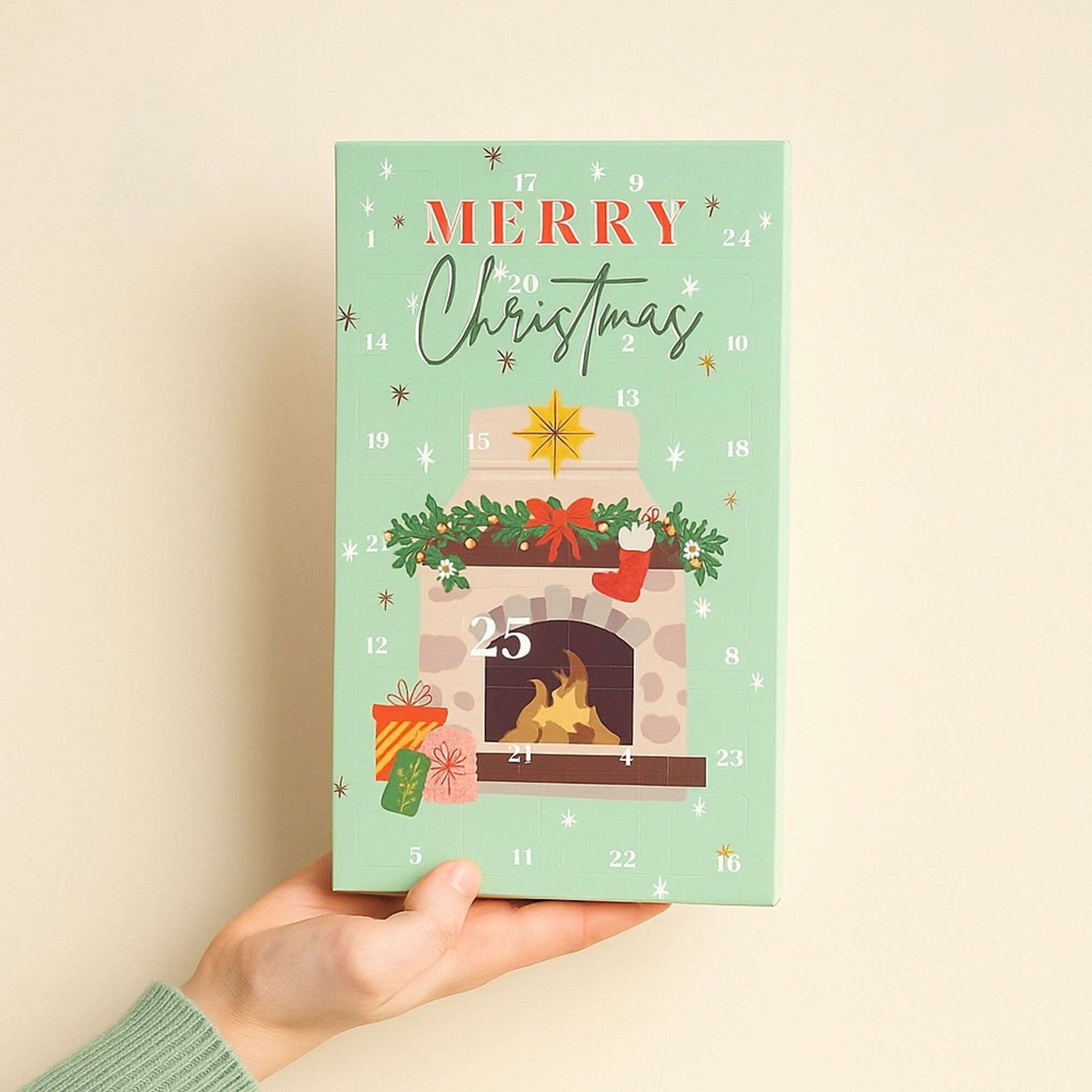 Calendario dell'Avvento festivo con cera di soia fusa - Conto alla rovescia per Natale