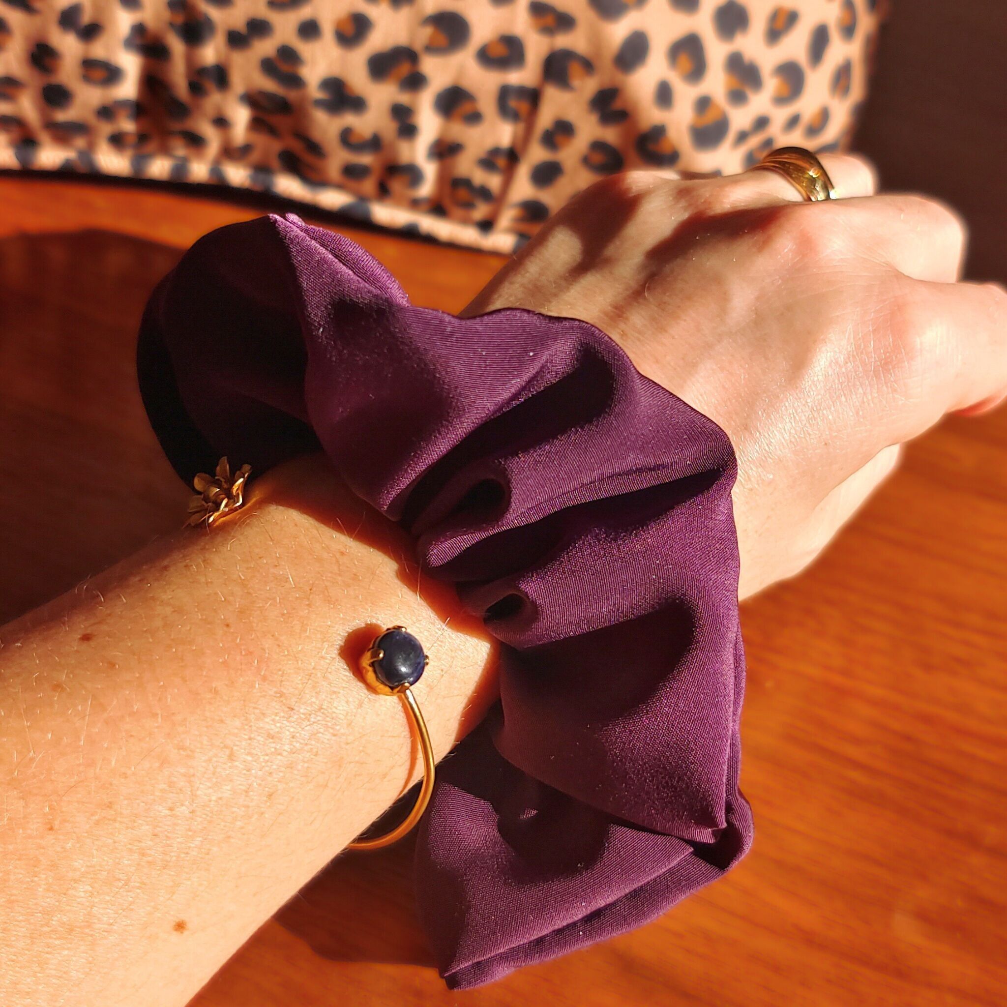 Elastico per capelli color prugna / poliestere semplice