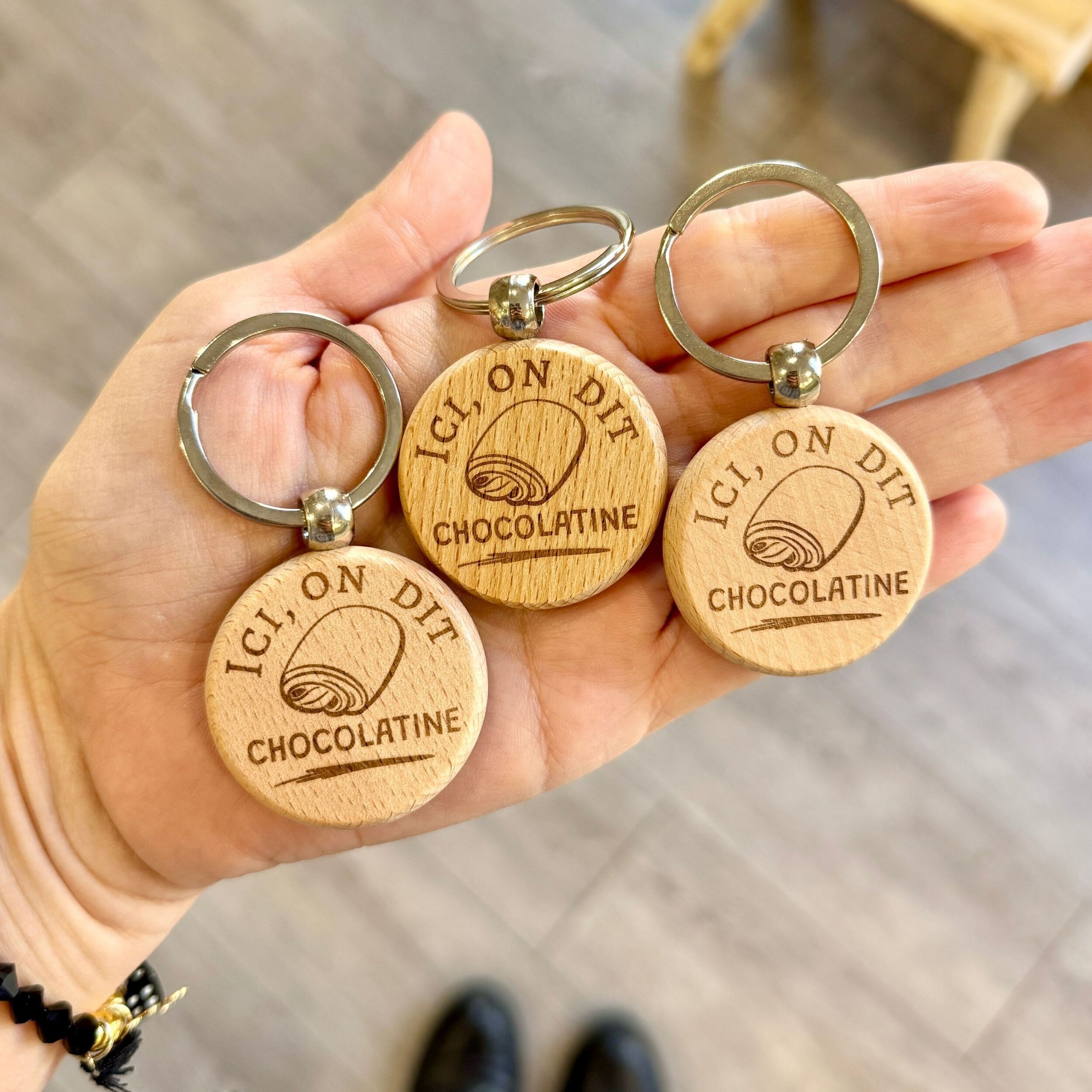 Porte-clés en bois - Chocolatine Toulouse Sud-Ouest