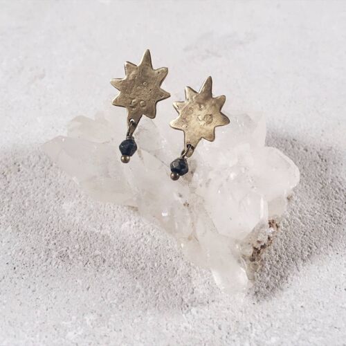 Northern Star Earrings, with Pyrite