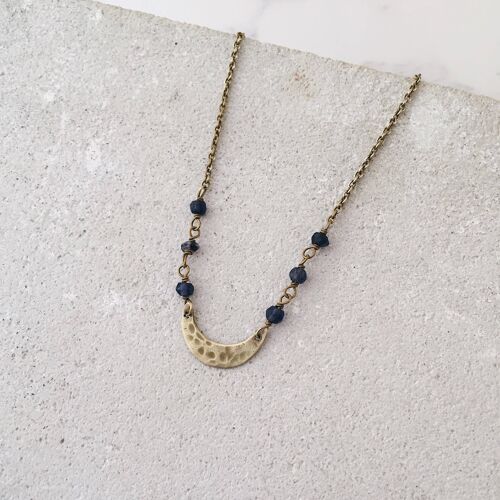 Crescent Moon Necklace, with iolite