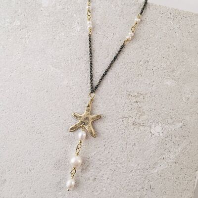 Starfish Necklace, Freshwater Pearls