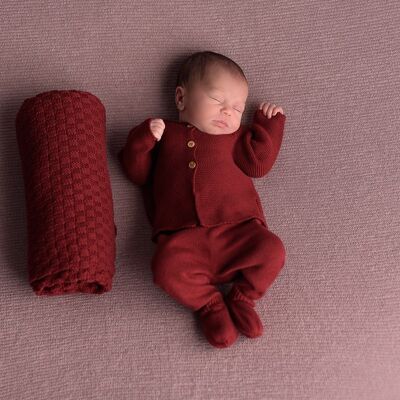 Burgundy baby blanket