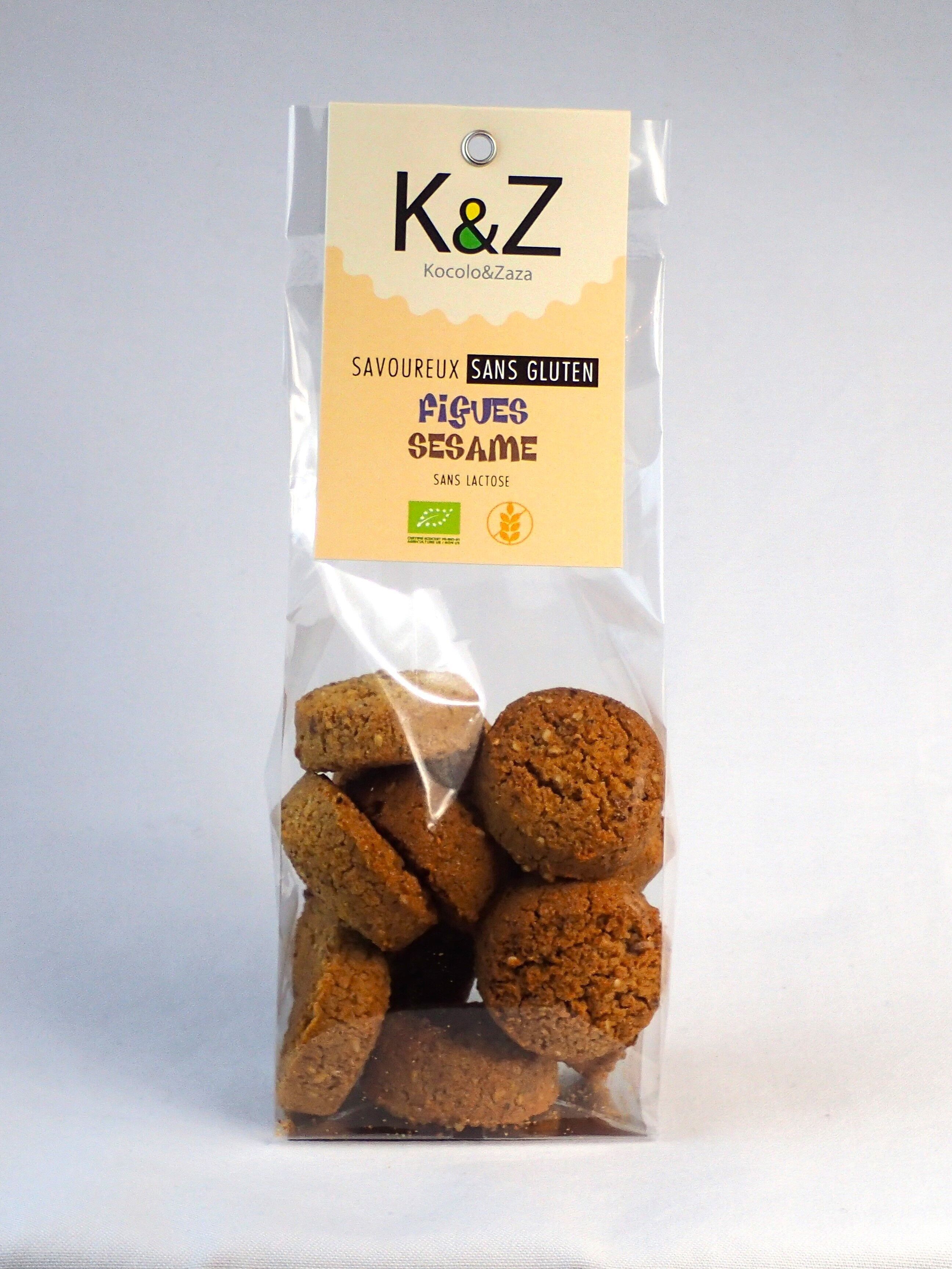 Gamma di biscotti 'les Savoureux senza glutine' al gusto di fico e sesamo in sacchetto da 120g