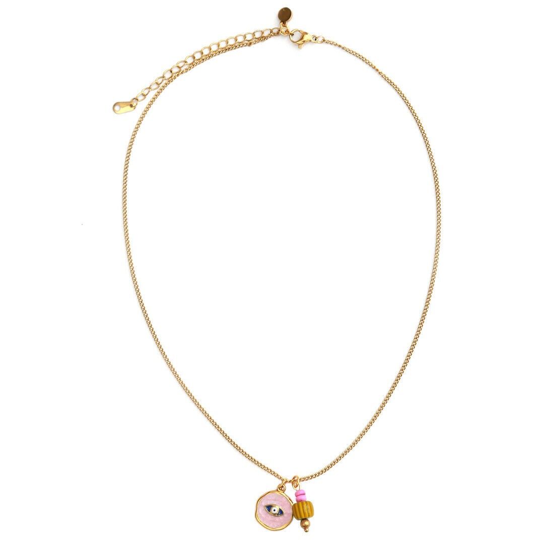 Catena d'oro anima mistica occhio rosa