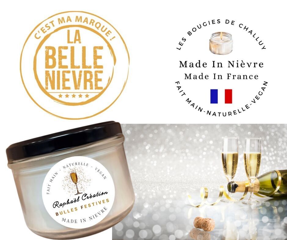 "FESTIVE BUBBLES" CANDLE MADE IN NIEVRE