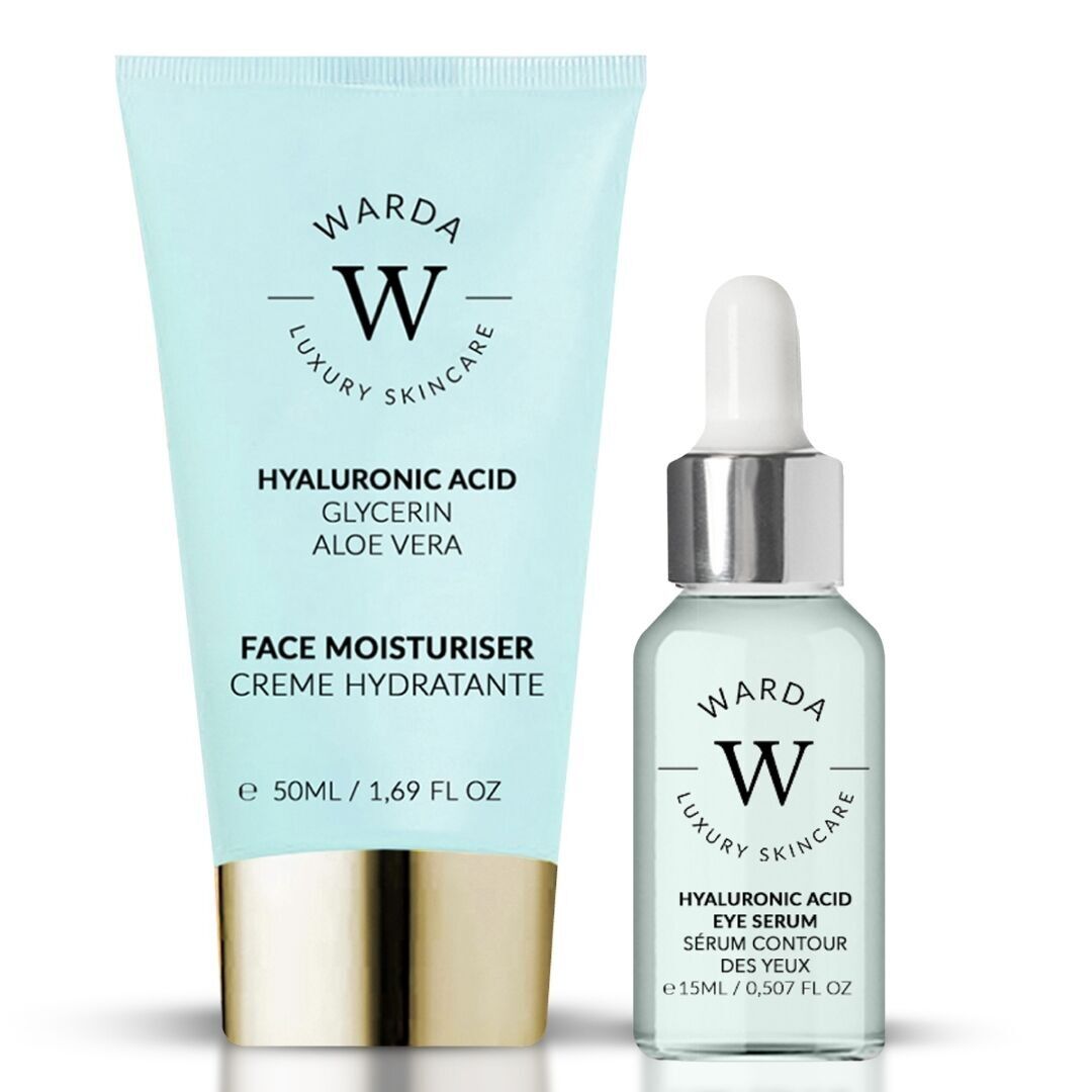 Hydratant à l'acide hyaluronique pour une hydratation optimale de la peau 50 ml + Sérum contour des yeux à l'acide hyaluronique pour une hydratation optimale de la peau 15 ml