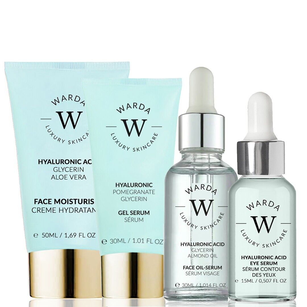 SKIN HYDRATION BOOST HYALURONIC ACID MOISTURISER 50ml + SKIN HYDRATION BOOST HYALURONIC ACID EYE SERUM 15ml + SKIN HYDRATION BOOST HYALURONIC ACID GEL SERUM 30ml + HYALURONIC ACID HYDRATION BOOST OIL SERUM 30ml