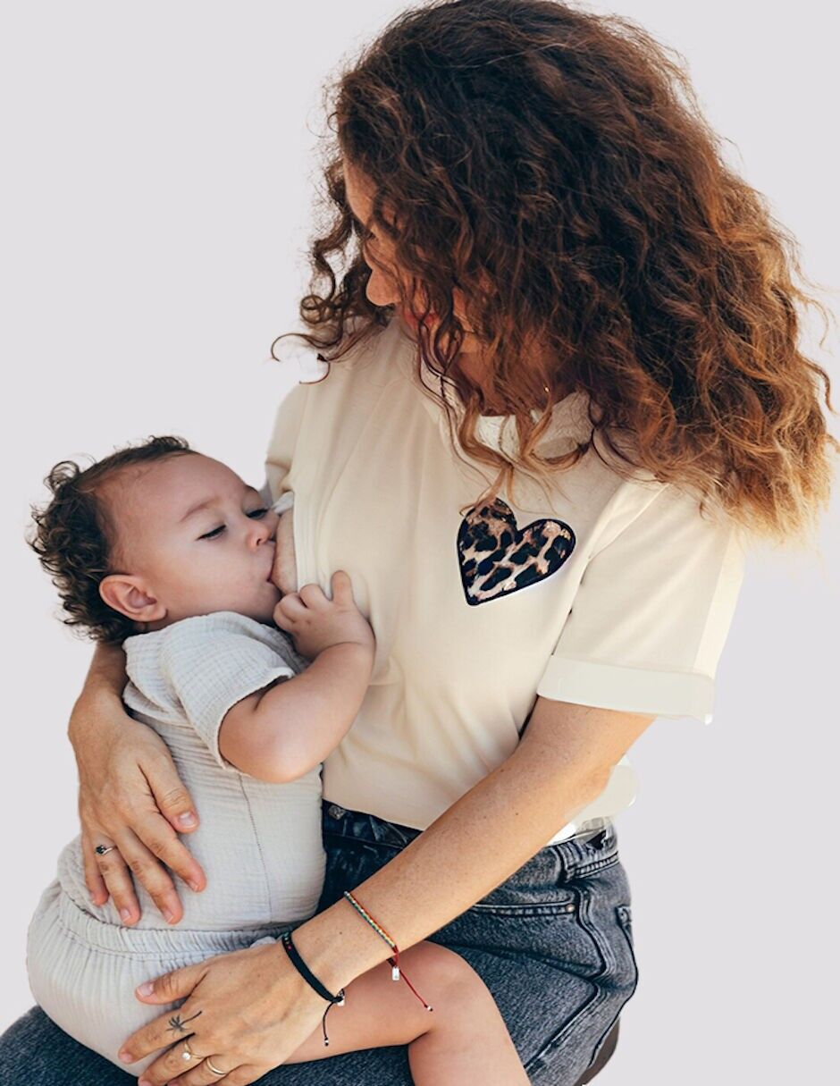 Maglietta da allattamento LEOPARD HEART