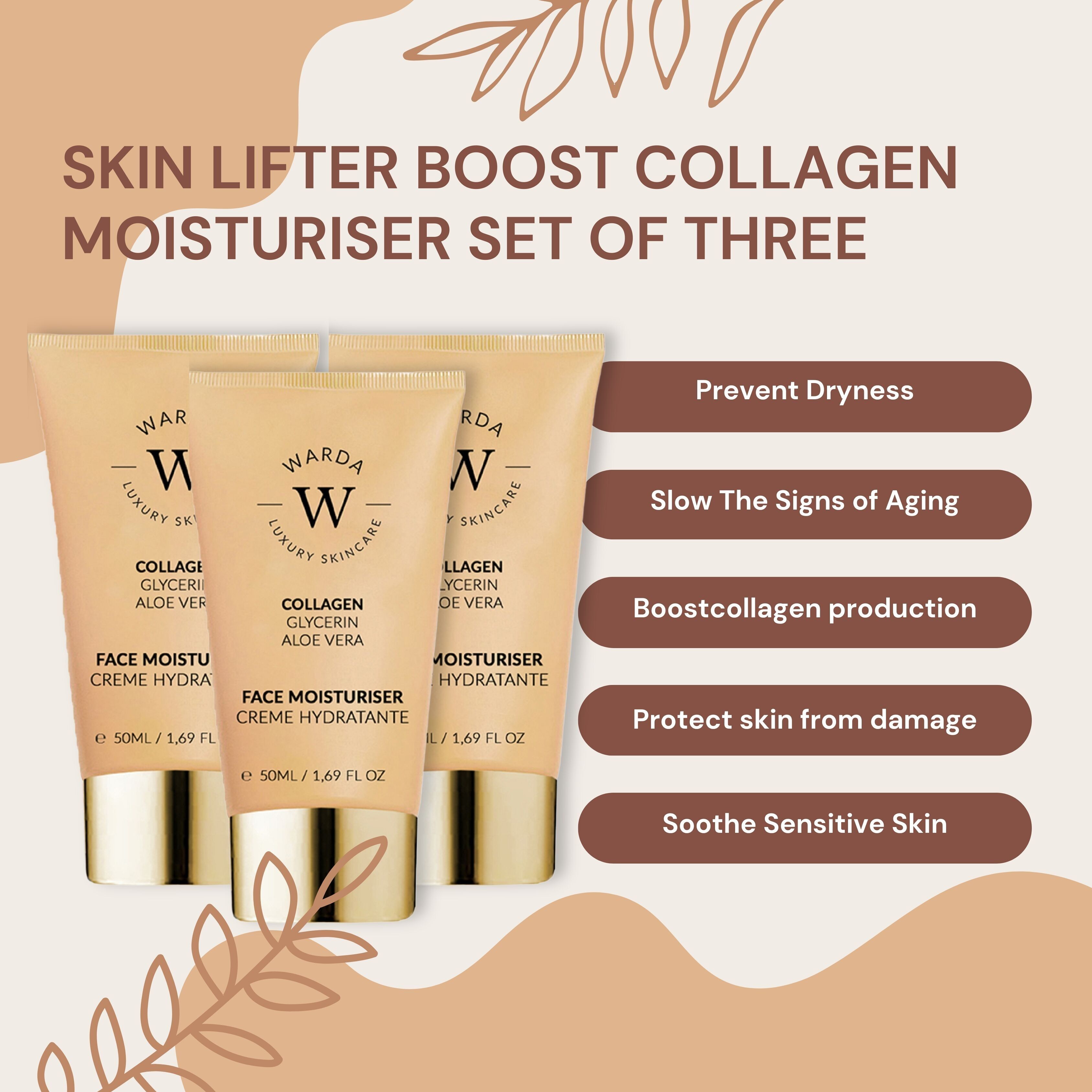 3 x SKIN LIFTER BOOST COLLAGEN MOISTURIZER 50 ml