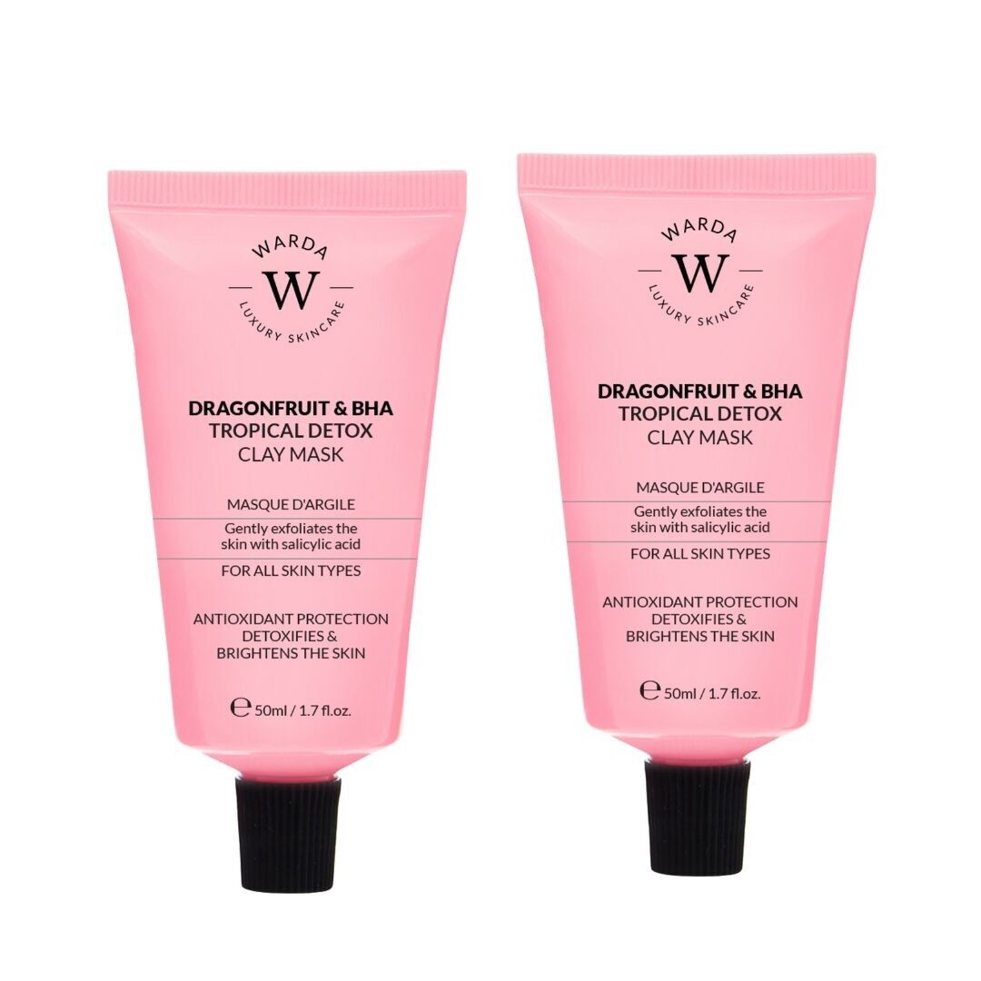 2 x MASCHERA ALL'ARGILLA DETOX TROPICALE AL FRUTTO DI DRAGO E BHA 50 ml