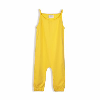 Girls yellow cotton jumpsuit