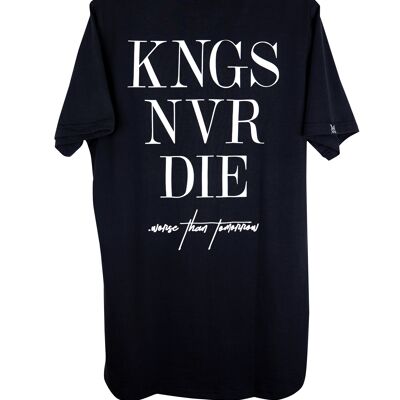 KNGS NVR DIE Schwarzes T-Shirt