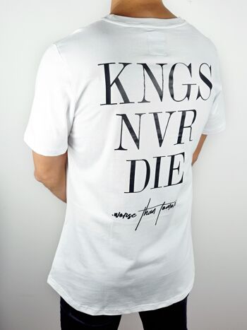 KNGS NVR DIE T-shirt blanc 2