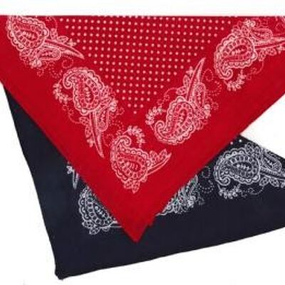 Nickituch Kleine Punkte/Paisley, 53 x 53 cm - rot