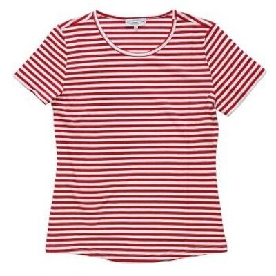 Ringelshirt Michaela Kurzarm rot/weiß gestreift für Damen - 2XL