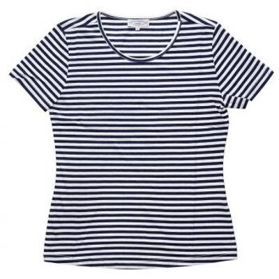 Ringelshirt Michaela Kurzarm blau/weiß gestreift für Damen - 3XL