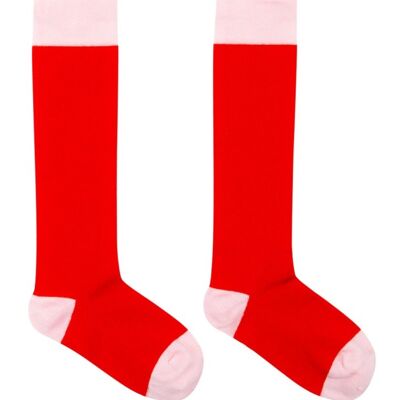 Knee high socks Red-Pink 4Y - 6Y
