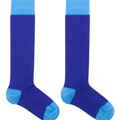 Knee high socks Blue-Light Blue 6Y - 8Y