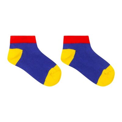 Sneaker socks Blue-Yellow-Red 4Y - 6Y