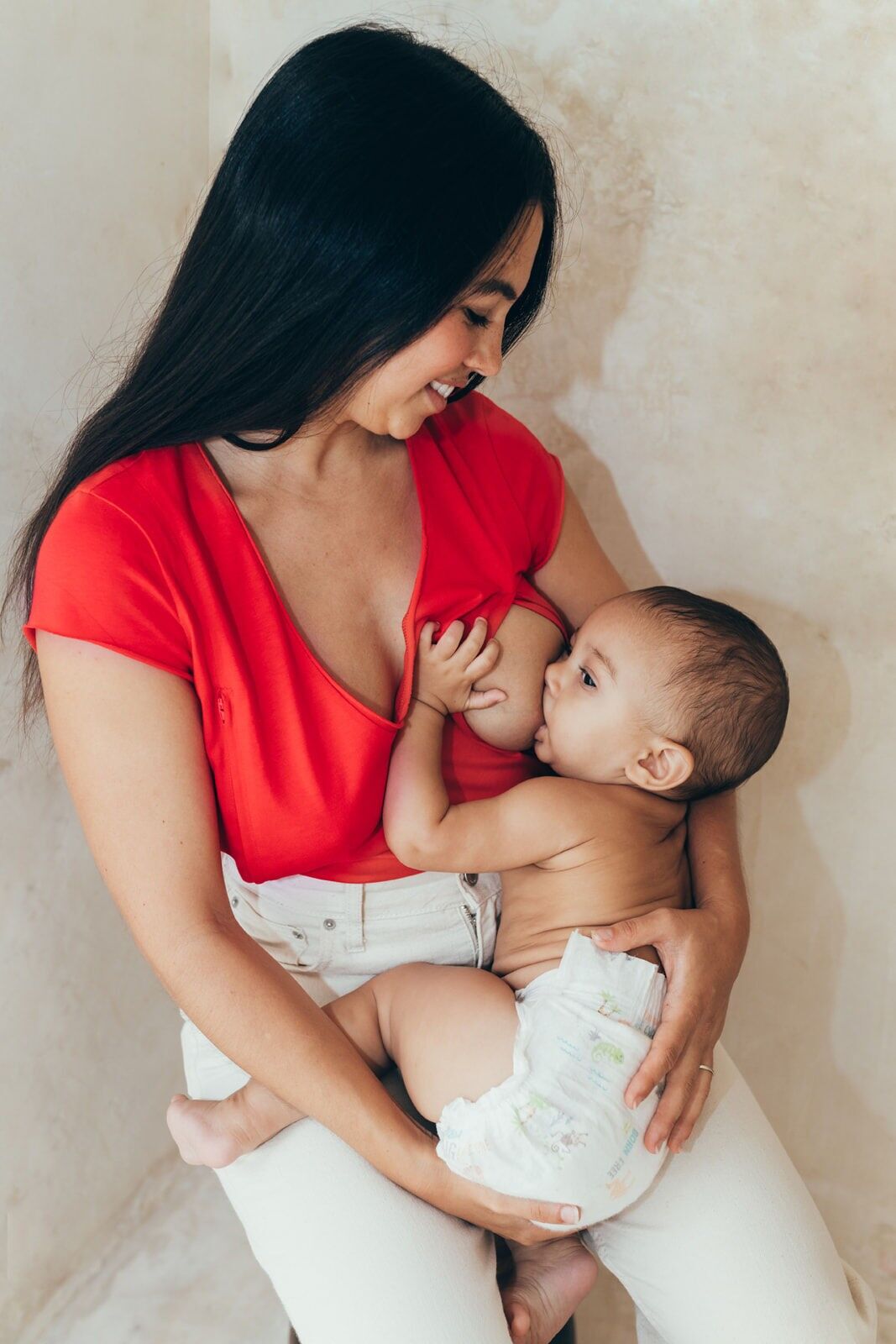 Maglietta ROSSA per allattamento