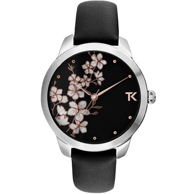 TC10140-02 - Trendy Kiss analog women's watch - Leather strap - Case with rhinestones - Lily