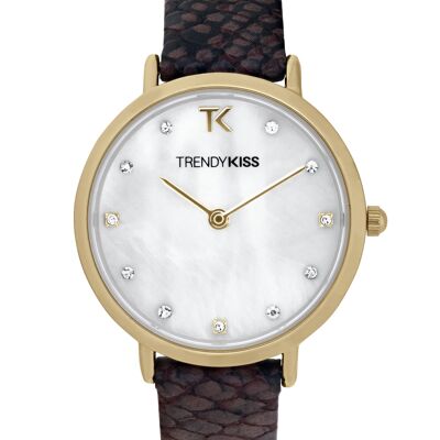 TG10133-01 - Reloj analógico para mujer Trendy Kiss - Correa de piel con estampado de serpiente - Mia