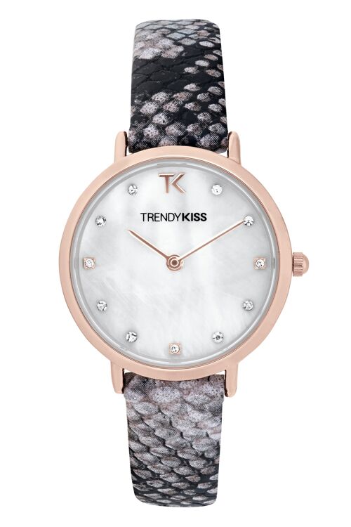 TRG10133-01 - Montre femme analogique Trendy Kiss - Bracelet cuir imprimé serpent - Mia