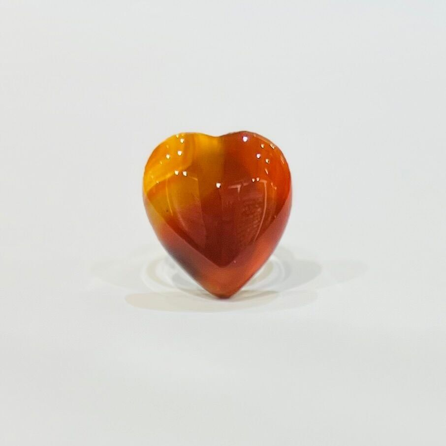 Steel ring with heart stone and love symbol