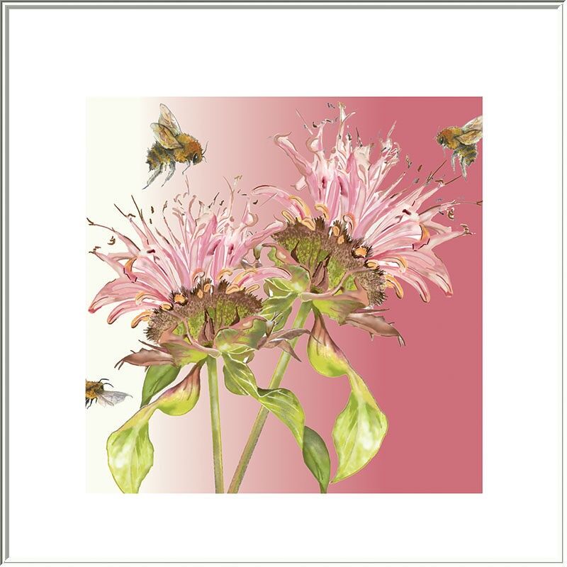 Rosa Blumen & Bienen