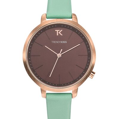 TRG10104-08 - Trendy Kiss Analog Women's Watch - Genuine Leather Strap - Clear