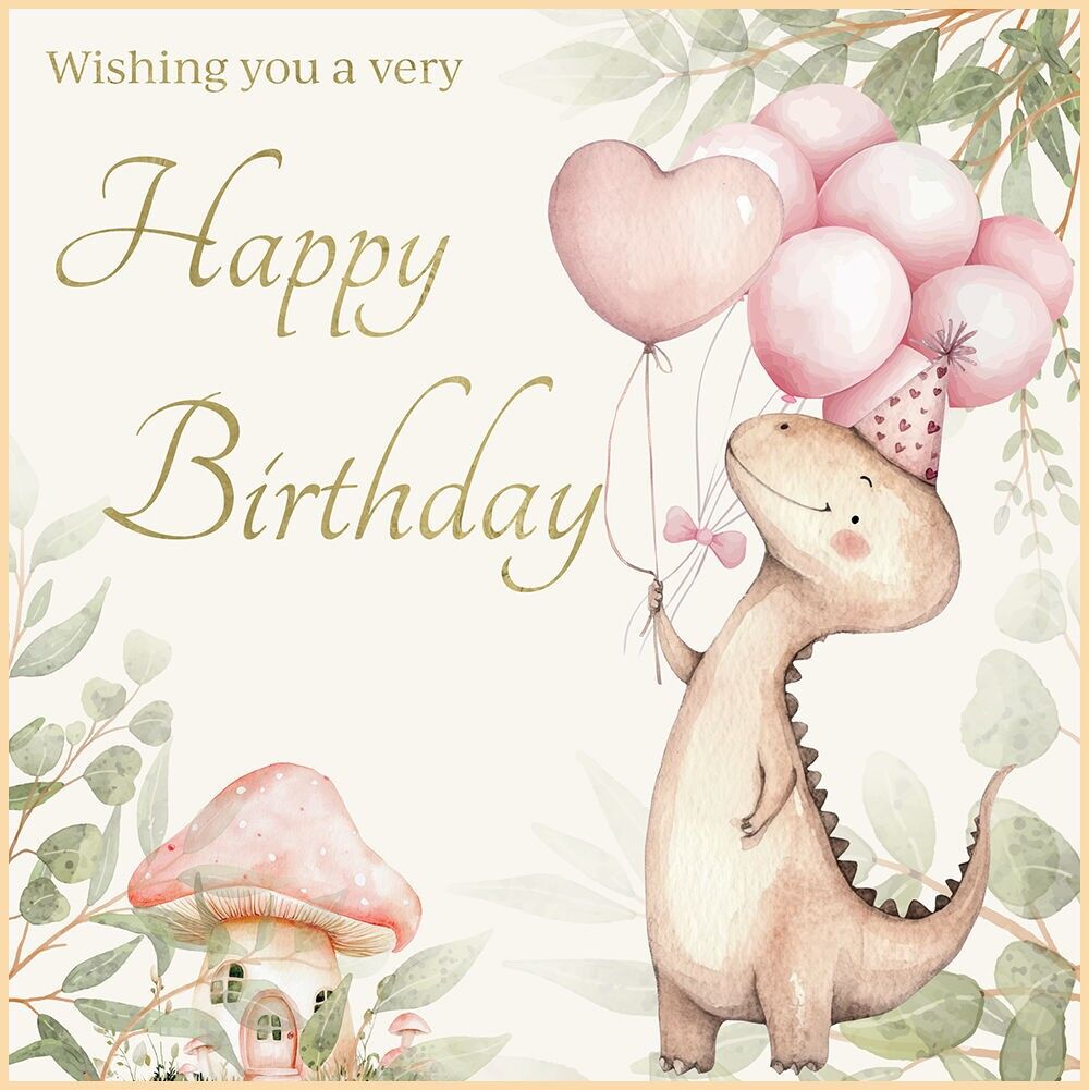 Piccoli tesori - Buon compleanno - Dinosauro rosa