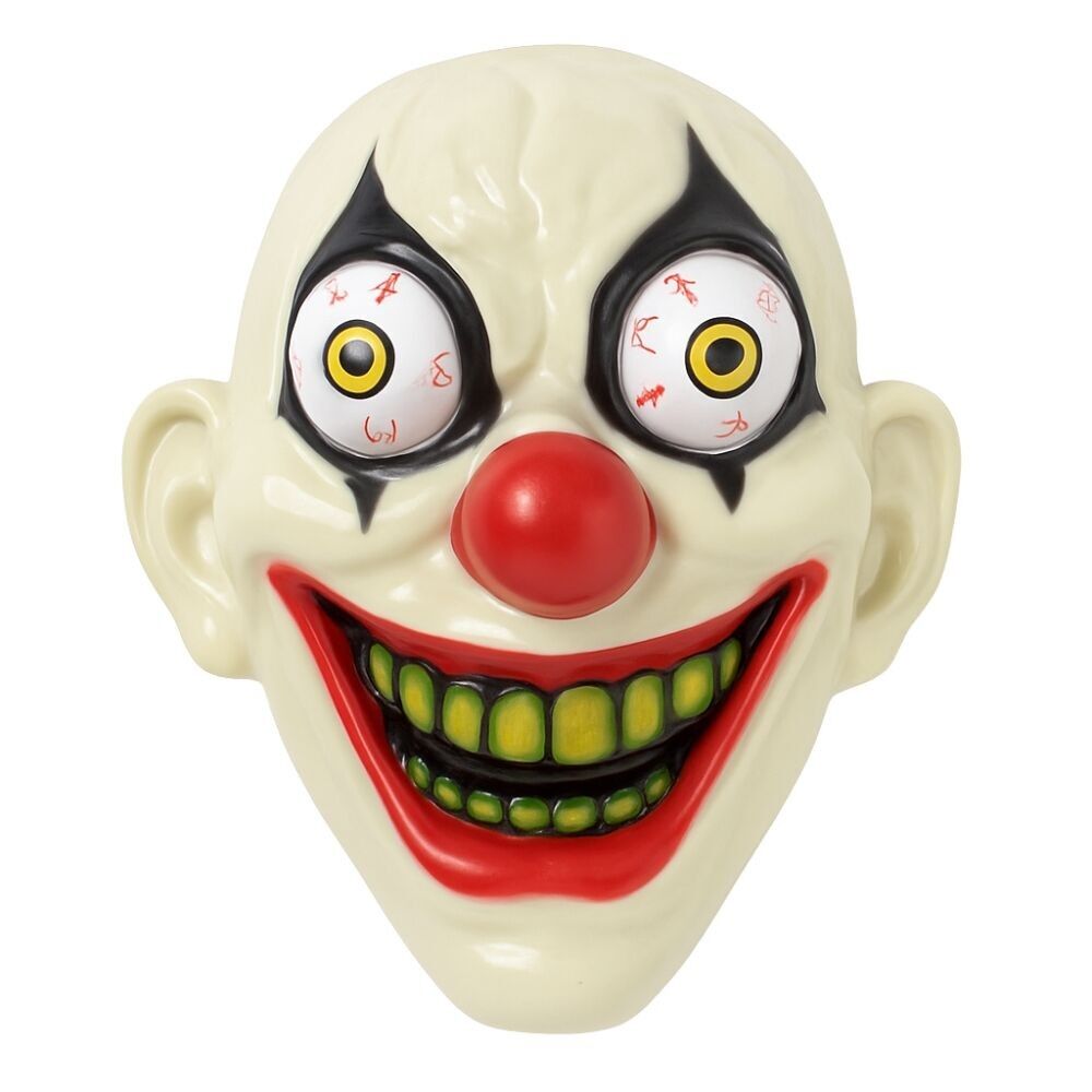 Masque Clown aux Yeux Exorbités Effrayant 25 cm pour Adulte Déguisement Halloween
