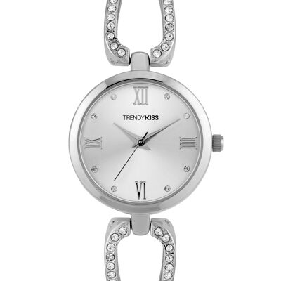 TM10119-03 - Trendy Kiss analog women's watch - Metal strap with rhinestones - Cybèle