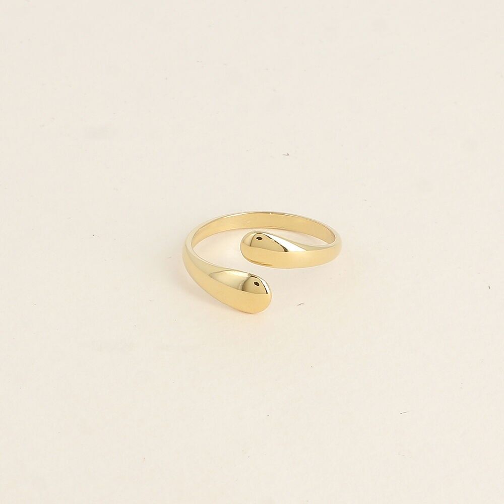 Anillo abierto - 2 formas curvas, lisas y horizontales