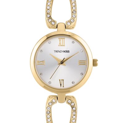 TMG10119-03 - Reloj analógico para mujer Trendy Kiss - Correa de metal con pedrería - Cybèle