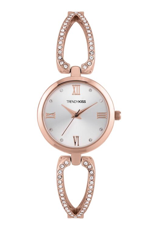 TMRG10119-03 - Montre femme analogique Trendy Kiss - Bracelet métal avec strass - Cybèle