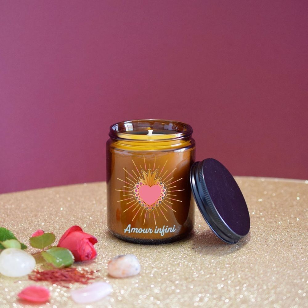 Infinite Love scented lithotherapy candle