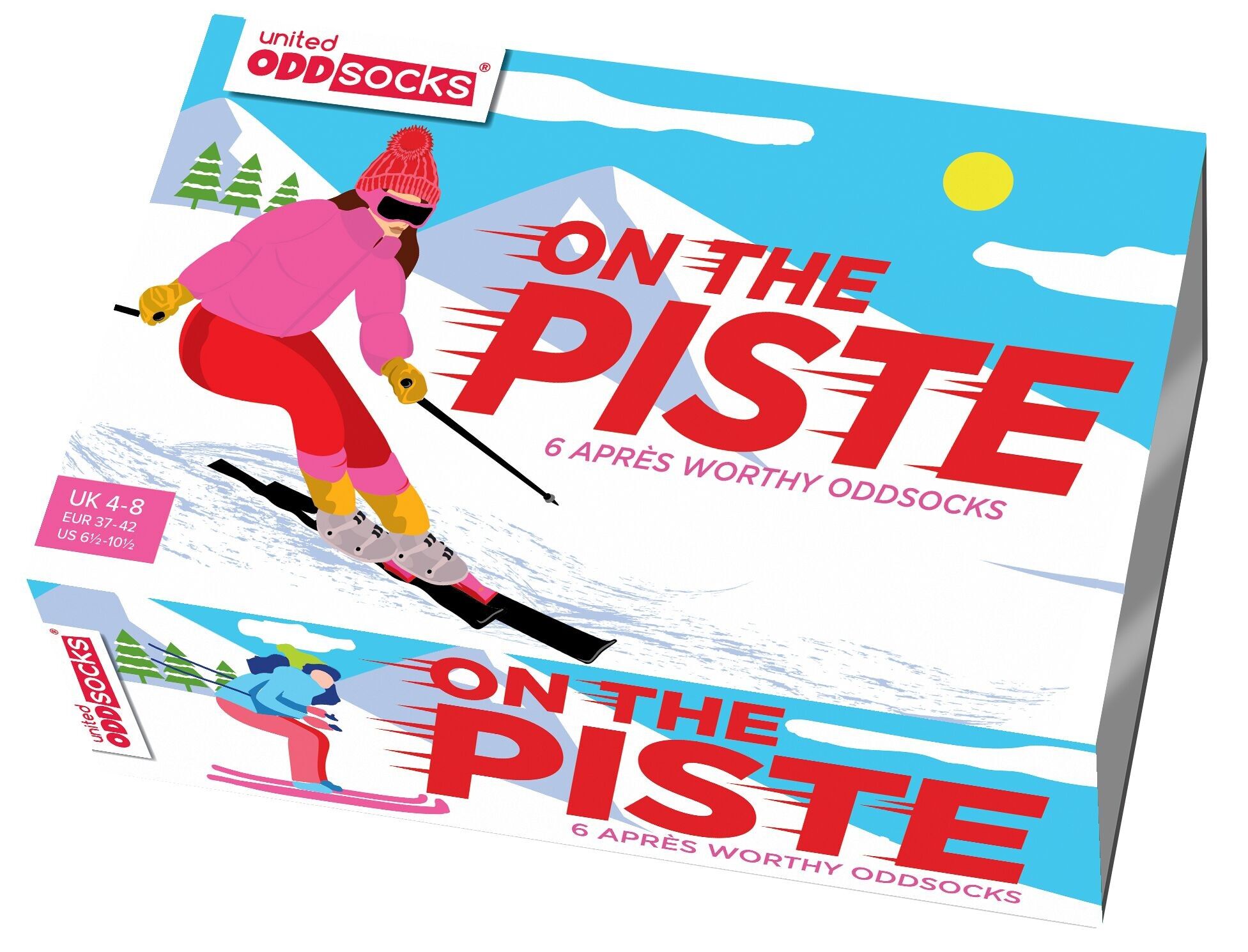 AUF DER PISTE | 6er-Geschenkbox mit Sockenpaaren für Damen - United Oddsocks