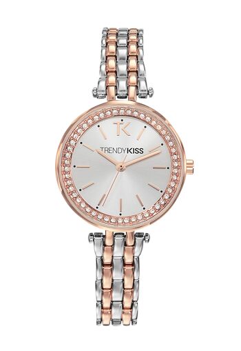 TMRG10107-03 - Montre femme analogique Trendy Kiss - Bracelet métal - Boitier sertis de strass Lidia 1